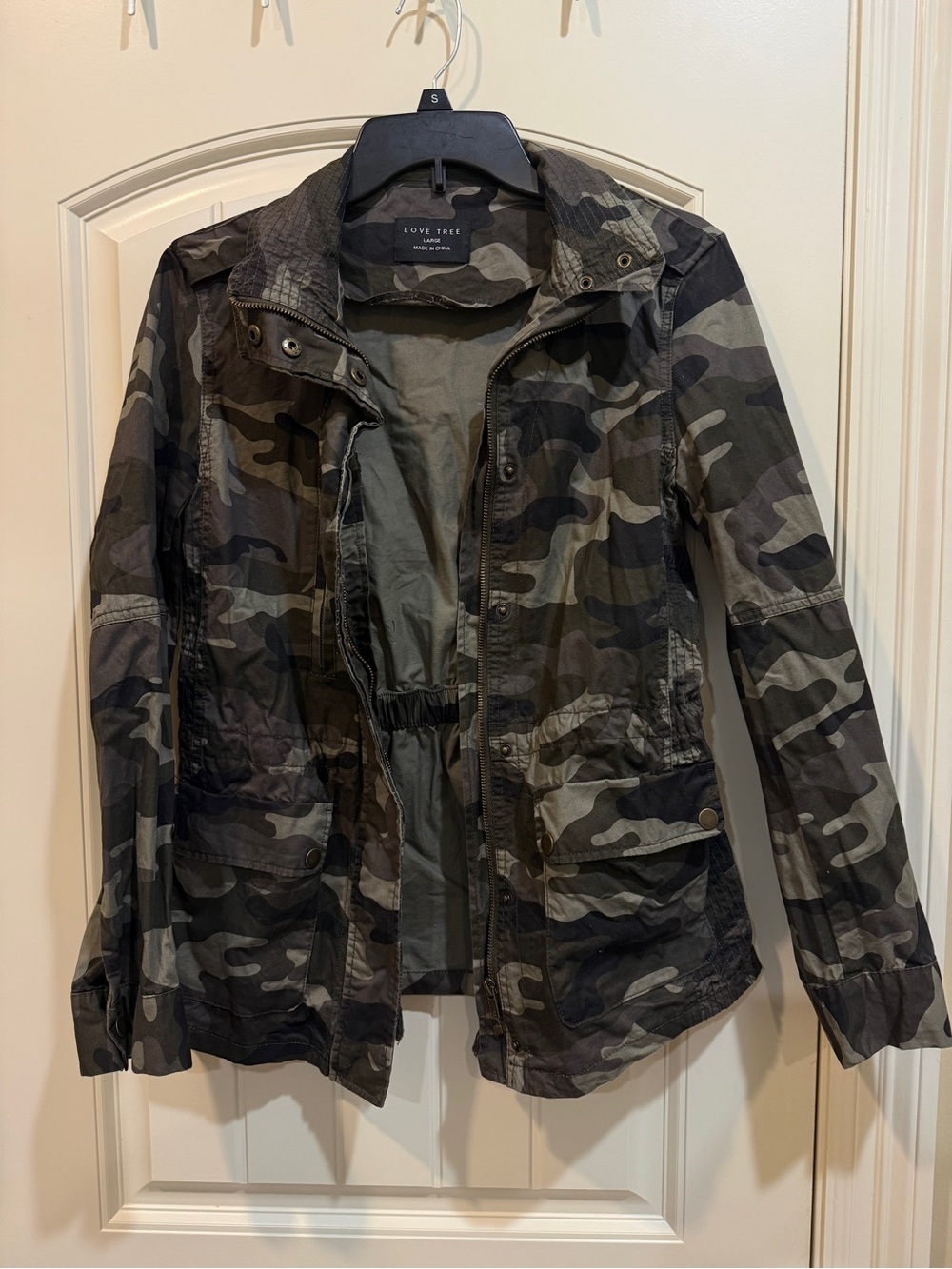 Love Tree Olive & Black Camo Utility Jacket